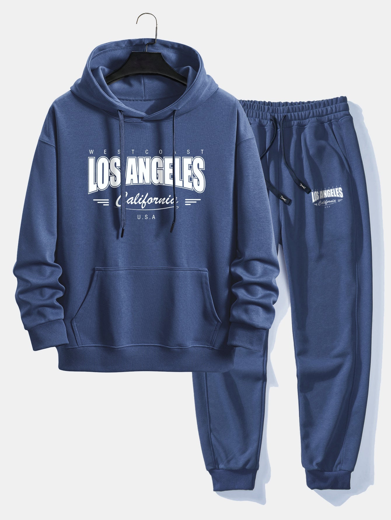 Men’s Cotton Blend Tracksuit – Relaxed Printed Hoodie and Joggers for Everyday Streetwear