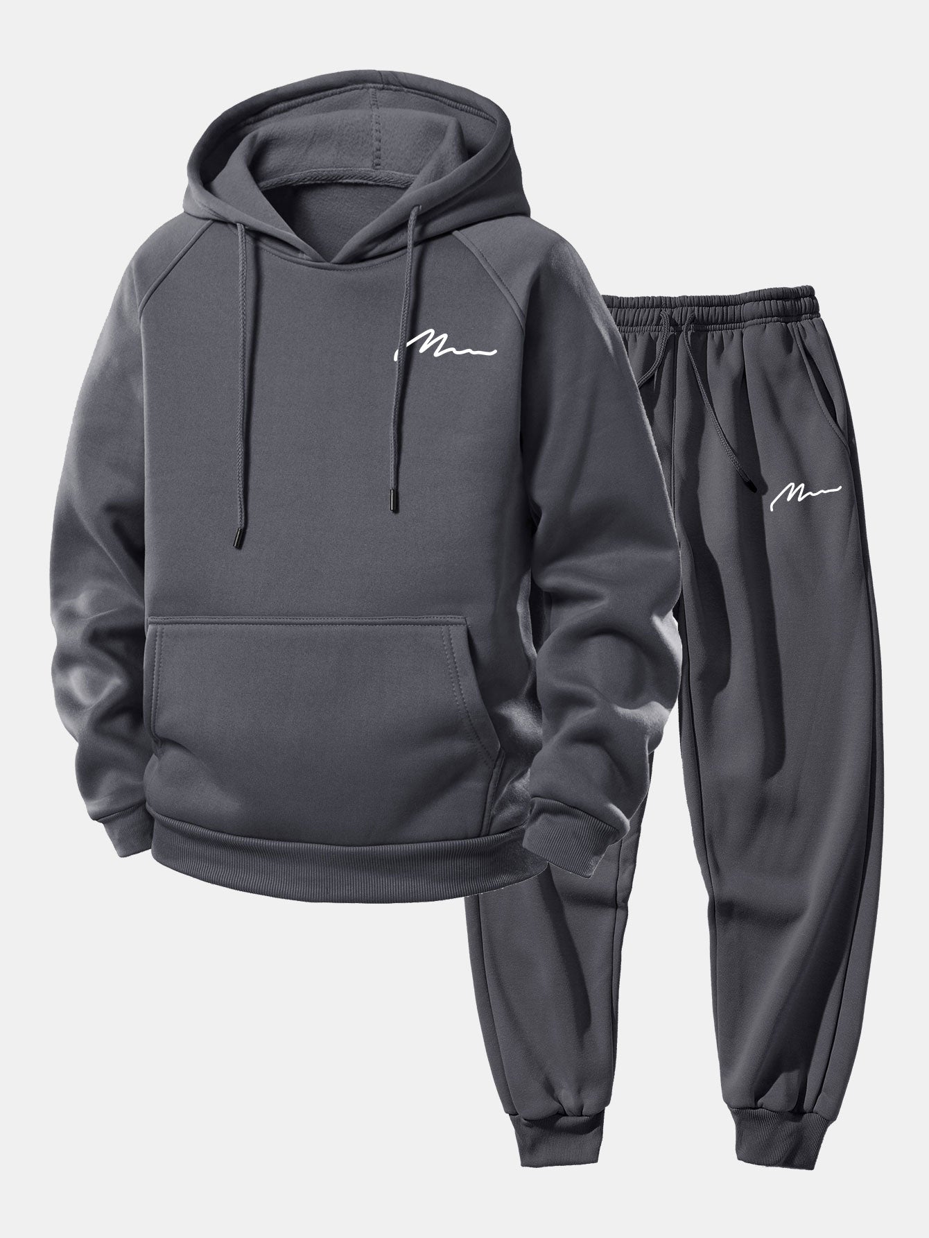 Men’s Pullover Hoodie Tracksuit – Relaxed Polyester Jogger Co-Ord for Everyday Street Style