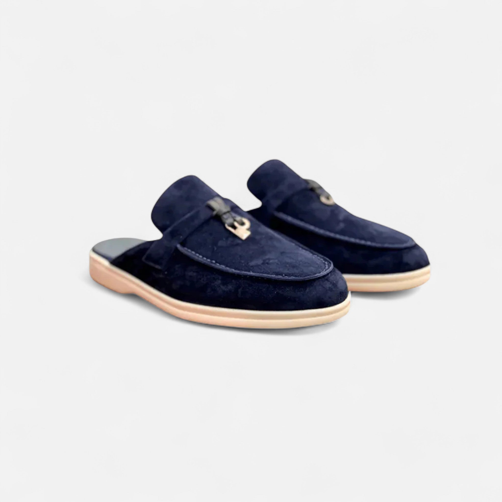 Valmonti | Women’s Mule Loafers – Refined Suede Elegance