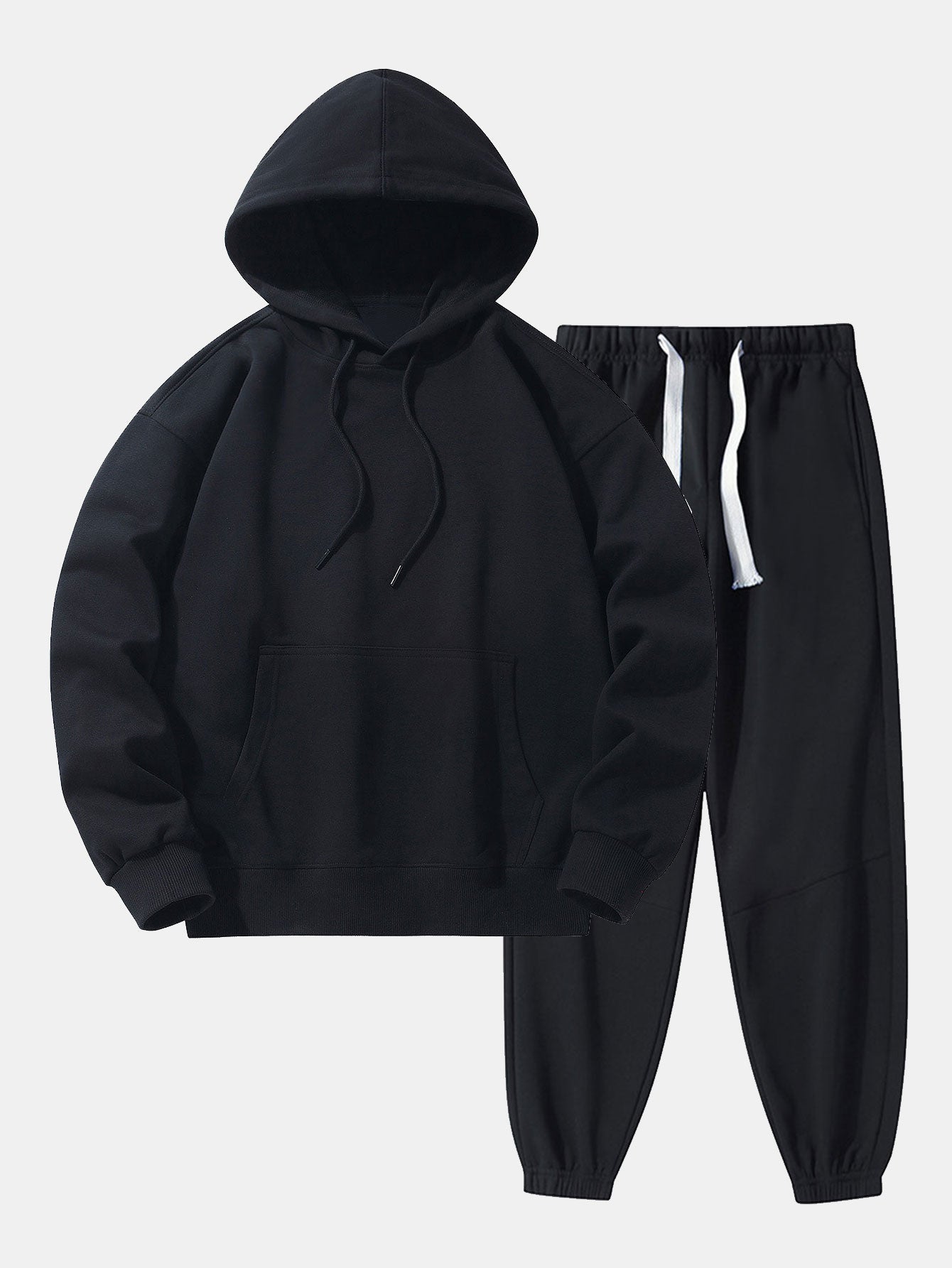 Men’s Heavyweight Drop-Shoulder Tracksuit – Relaxed Cotton Blend Hoodie and Joggers for Everyday Wear