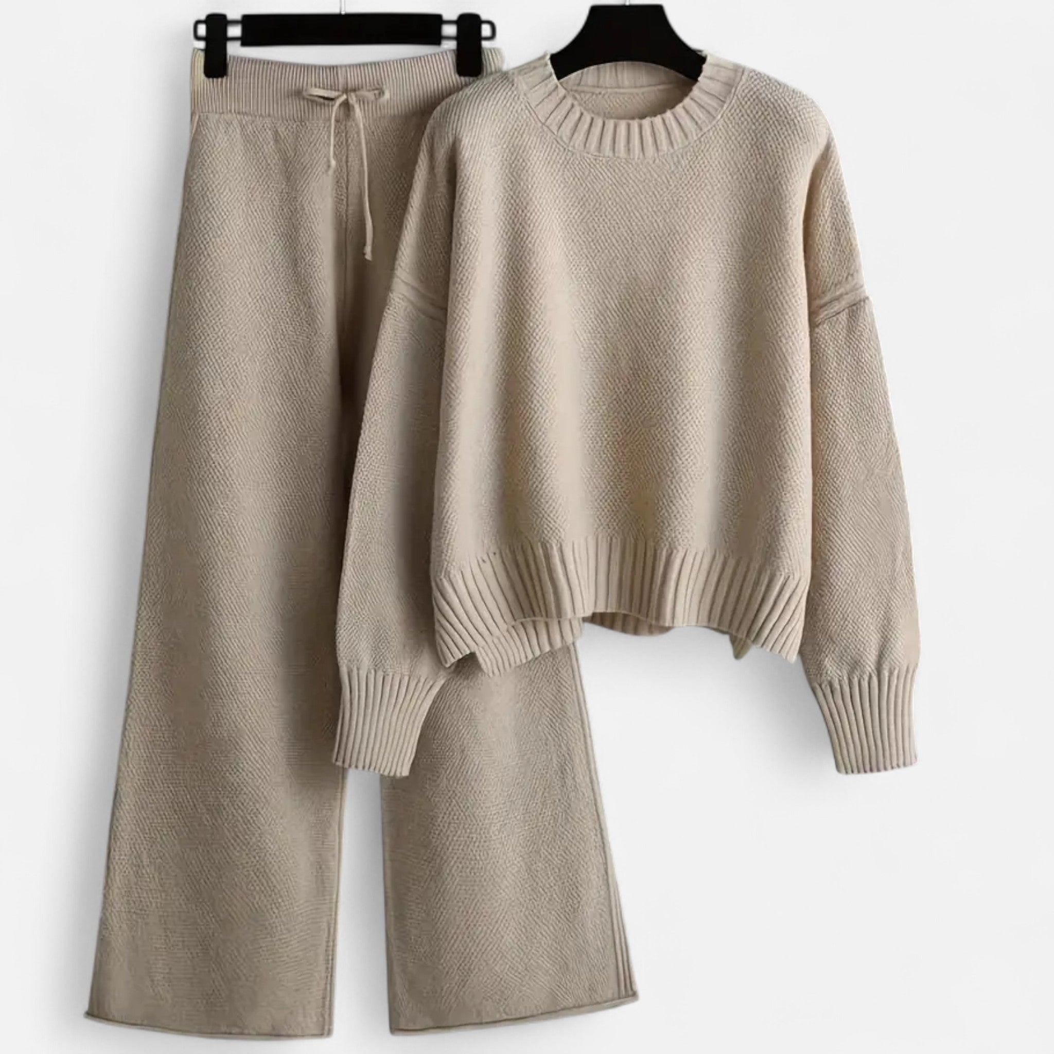 Valmonti | Women’s Knit Sweater & Wide-Leg Trouser Set