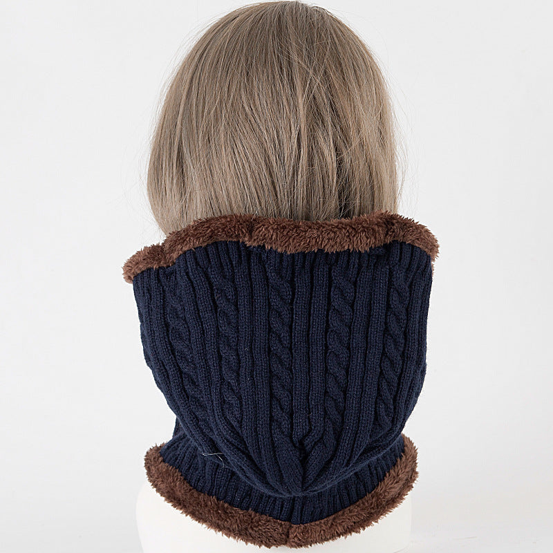 Pasamontañas de punto para mujer con bufanda y capucha - calentador de cuello de invierno cortavientos de punto trenzado con forro de felpa y cordón ajustable