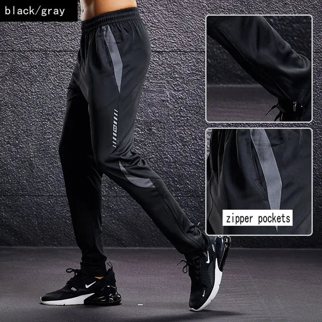 Pantalones Deportivos para Hombre con Cremalleras en los Bolsillos, Corte Cónico, Pantalones de Entrenamiento Ligeros