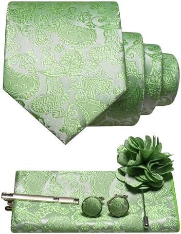 Set di accessori da uomo con cravatta paisley – Essenziali coordinati per occasioni formali, matrimoni ed eventi