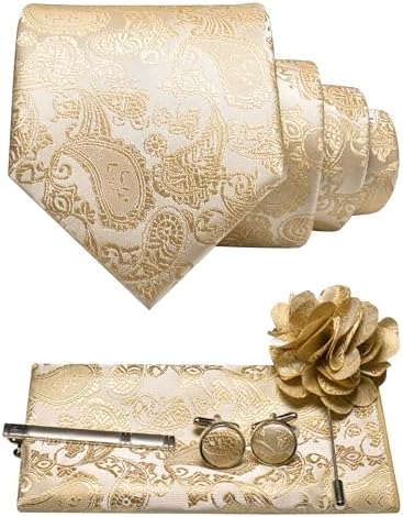 Set di accessori da uomo con cravatta paisley – Essenziali coordinati per occasioni formali, matrimoni ed eventi