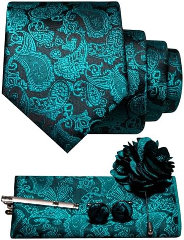 Set di accessori da uomo con cravatta paisley – Essenziali coordinati per occasioni formali, matrimoni ed eventi