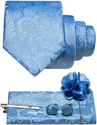 Set di accessori da uomo con cravatta paisley – Essenziali coordinati per occasioni formali, matrimoni ed eventi