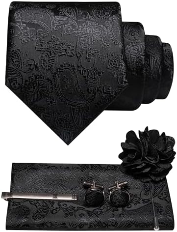 Set di accessori da uomo con cravatta paisley – Essenziali coordinati per occasioni formali, matrimoni ed eventi