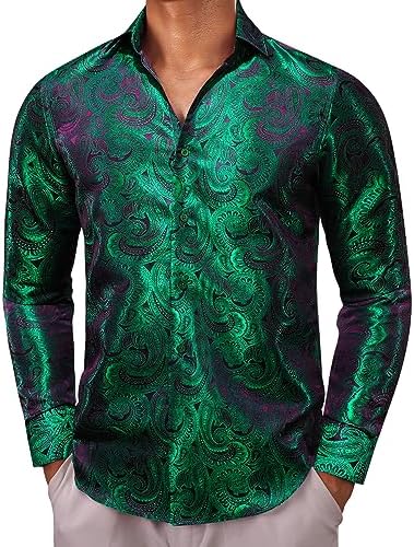 Men’s Paisley Jacquard Shirt – Refined Long-Sleeve Style for Weddings and Evening Wear