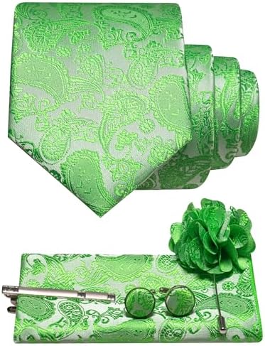 Set di accessori da uomo con cravatta paisley – Essenziali coordinati per occasioni formali, matrimoni ed eventi