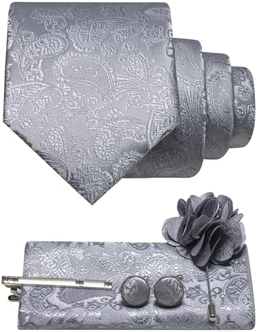 Set di accessori da uomo con cravatta paisley – Essenziali coordinati per occasioni formali, matrimoni ed eventi