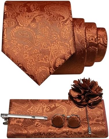 Set di accessori da uomo con cravatta paisley – Essenziali coordinati per occasioni formali, matrimoni ed eventi