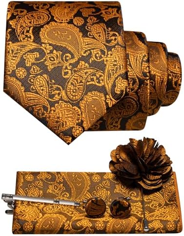 Set di accessori da uomo con cravatta paisley – Essenziali coordinati per occasioni formali, matrimoni ed eventi