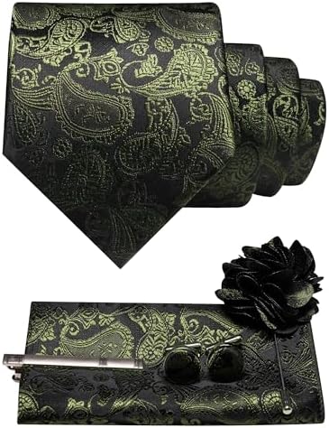 Set di accessori da uomo con cravatta paisley – Essenziali coordinati per occasioni formali, matrimoni ed eventi
