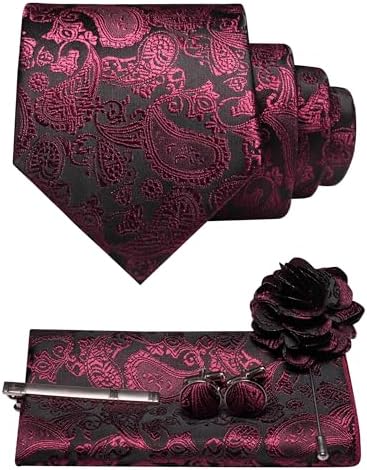 Set di accessori da uomo con cravatta paisley – Essenziali coordinati per occasioni formali, matrimoni ed eventi