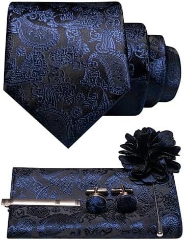 Set di accessori da uomo con cravatta paisley – Essenziali coordinati per occasioni formali, matrimoni ed eventi
