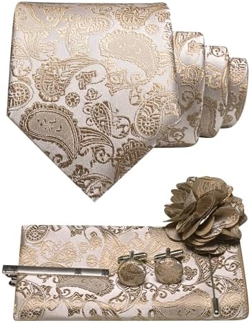 Set di accessori da uomo con cravatta paisley – Essenziali coordinati per occasioni formali, matrimoni ed eventi