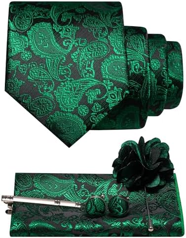 Set di accessori da uomo con cravatta paisley – Essenziali coordinati per occasioni formali, matrimoni ed eventi