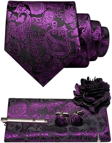 Set di accessori da uomo con cravatta paisley – Essenziali coordinati per occasioni formali, matrimoni ed eventi