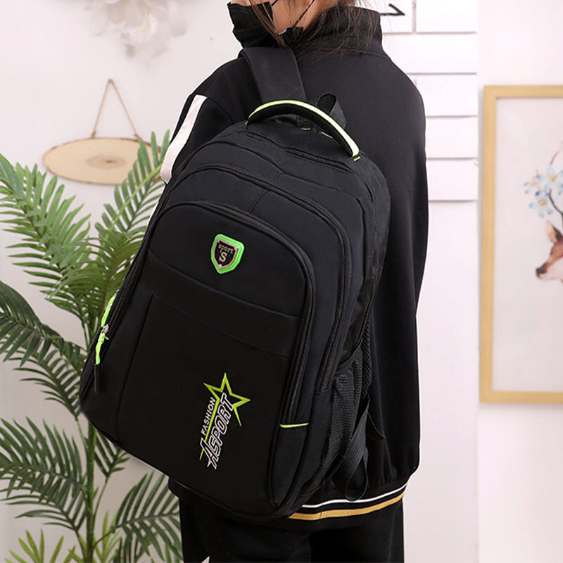 Zaino unisex in nylon con più scomparti – Borsa capiente per scuola e viaggi con spazio organizzato