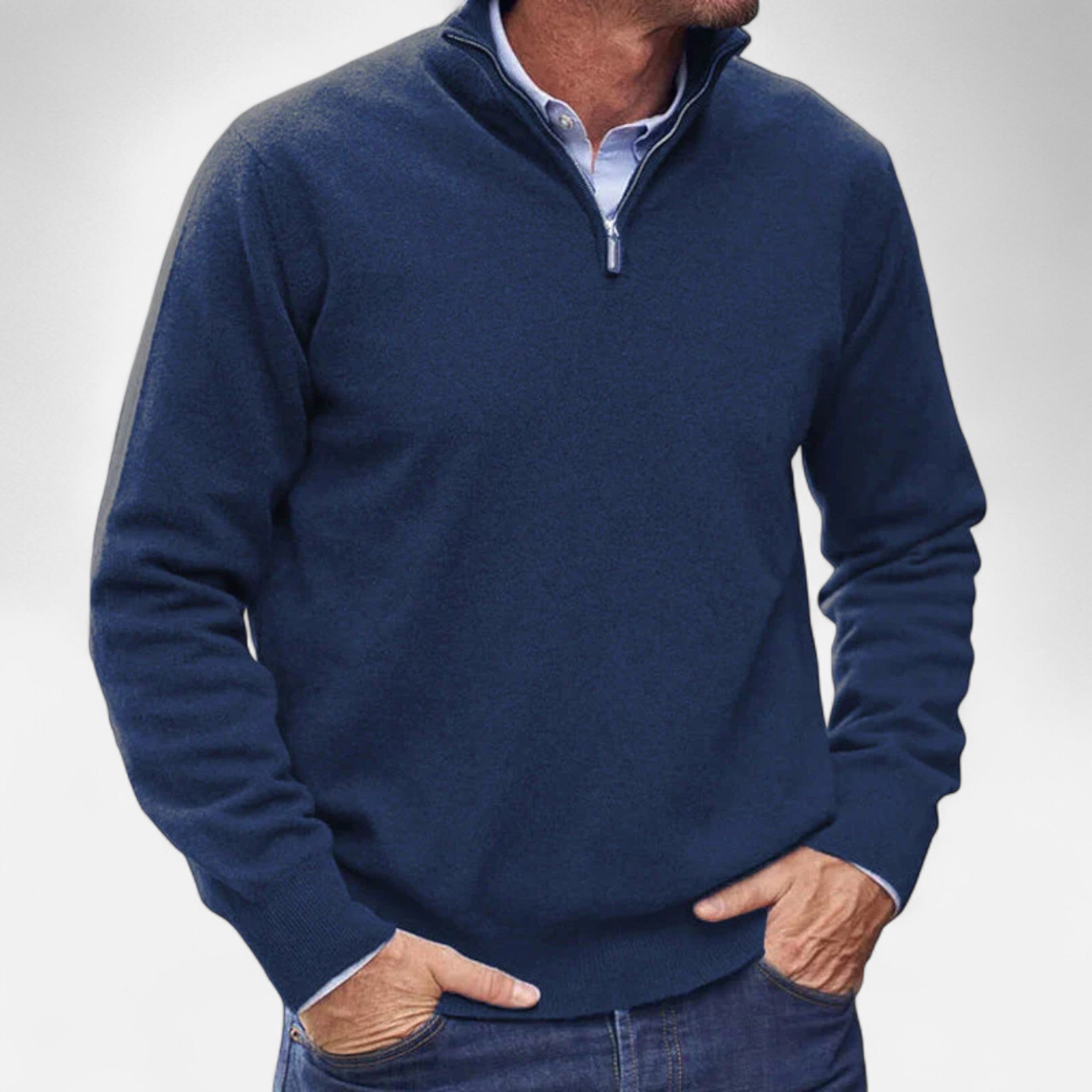 Valmonti | Men’s Sweater – Refined Zipper Elegance