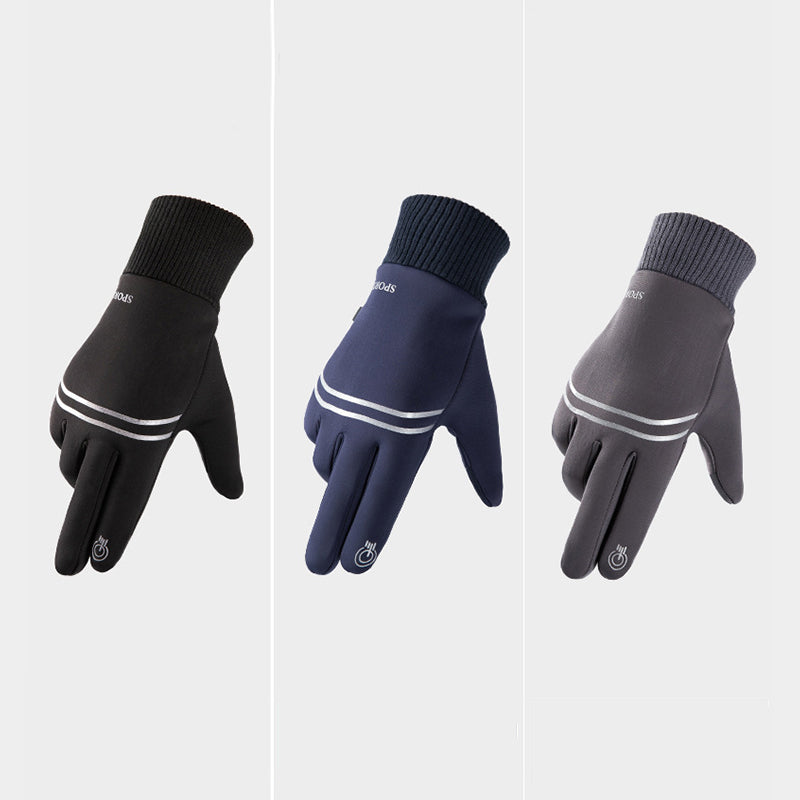 Men’s Waterproof Touchscreen Winter Gloves – Polar-Fleece Windproof Anti-Slip Cycling Ski Gloves