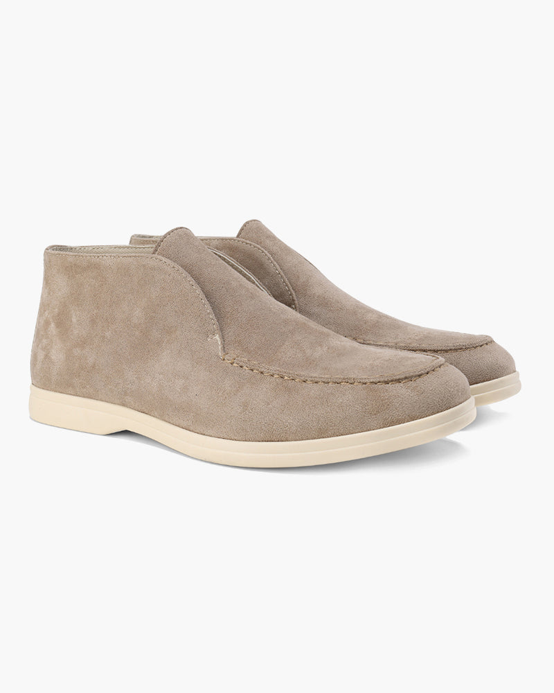 Herre højtopede loafers i ruskind med slip-on, forfinede afslappede sko