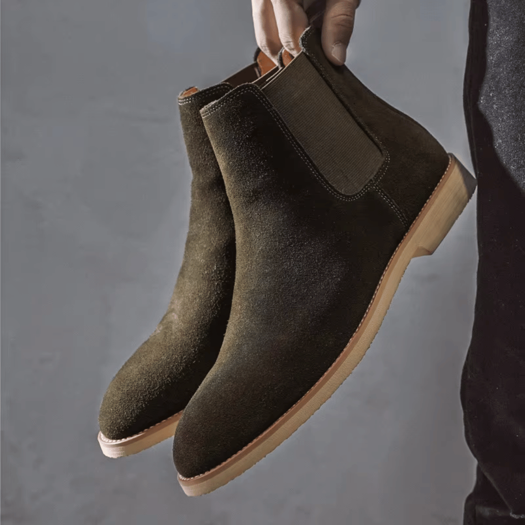 Men’s Suede Footwear Classic Slip Boots On Ankle Style for Casual and Smart-Casual Wear