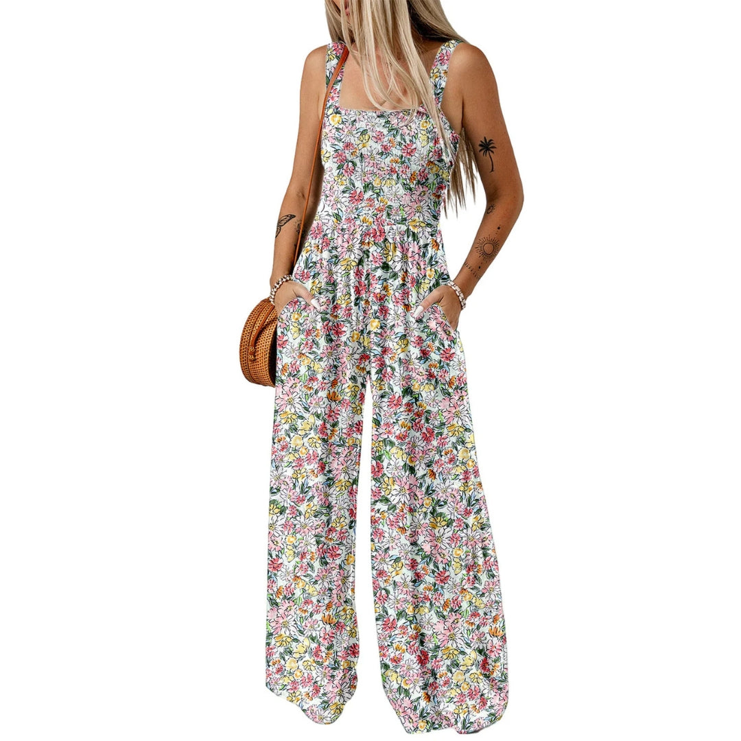 Combinaison pour femme à jambes larges – style décontracté à cordon de serrage pour les sorties de printemps et d’été