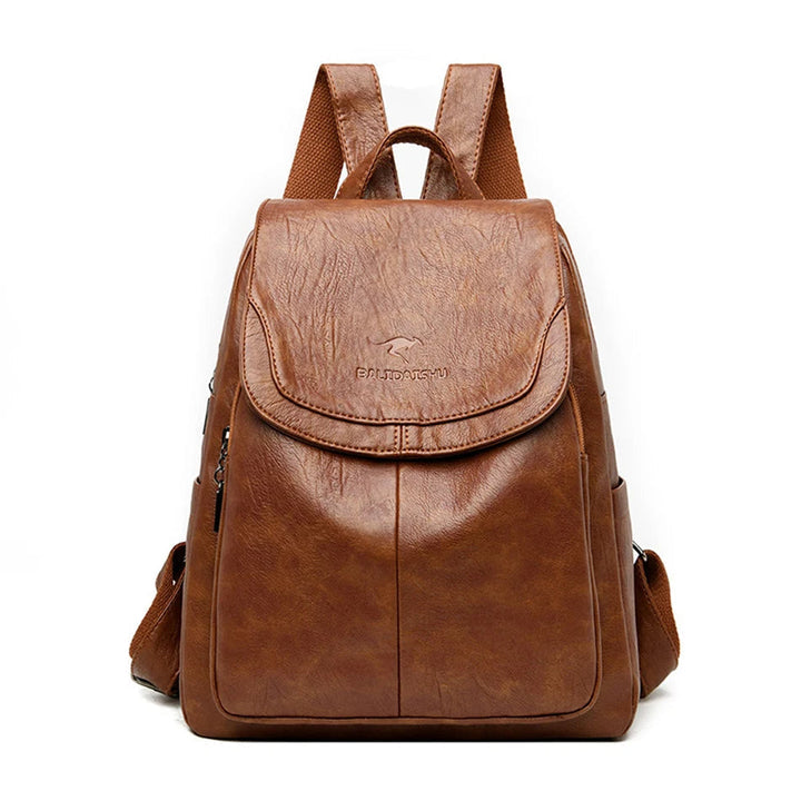 Women’s Faux Leather Flap Backpack – Adjustable-Strap Everyday Bag with Spacious Organised Storage for Work Travel and Shopping