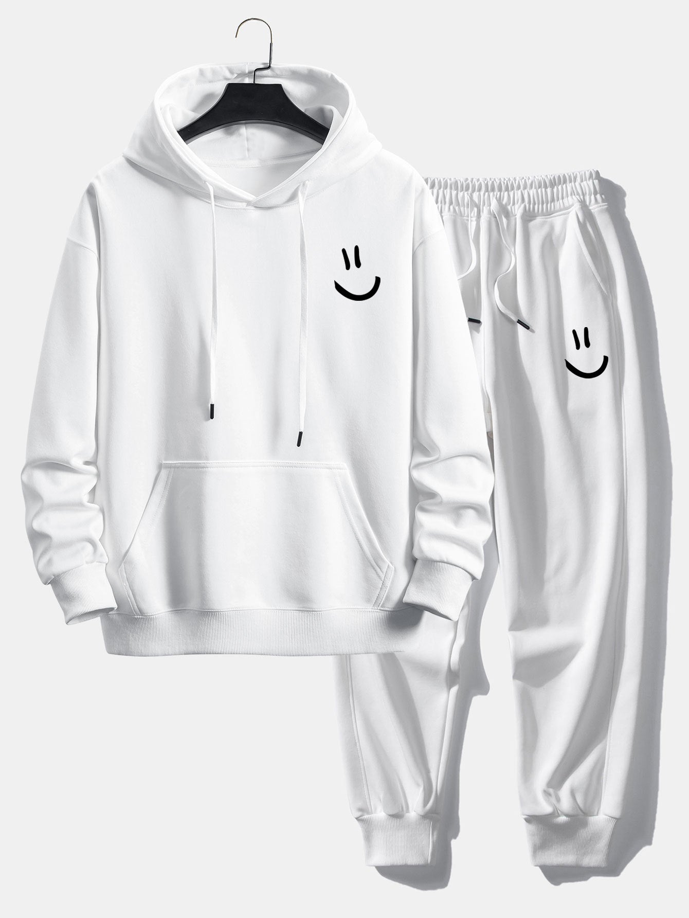 Men’s Casual Hoodie and Jogger Tracksuit – Relaxed Cotton Blend Set for Weekends