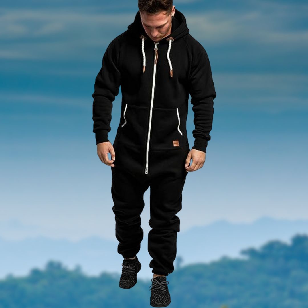 Men’s Lightweight Tracksuit Jumpsuit – Breathable Hooded Athletic Outfit Comfortable Outdoor Leisure Training Wear