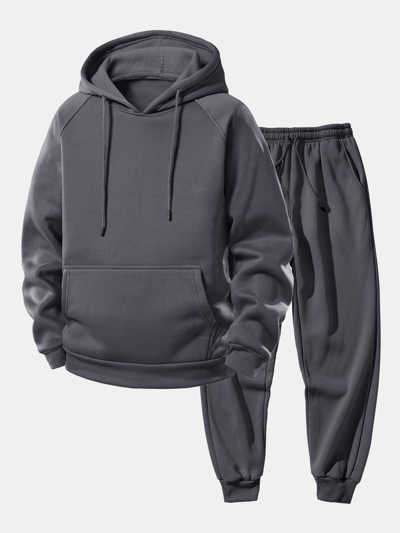 Men’s Raglan Hoodie Tracksuit – Regular Fit Polyester Set for Everyday Casual Wear