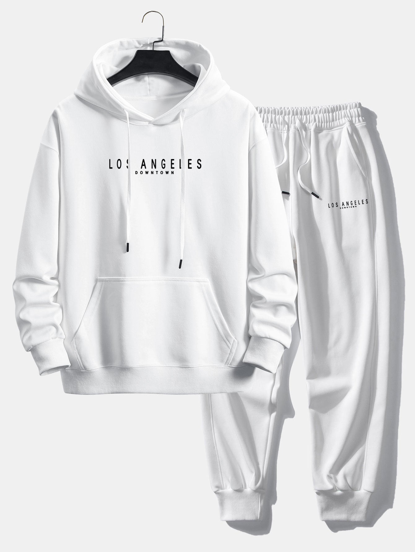 Men’s Relaxed Cotton Blend Tracksuit – Printed Hoodie and Joggers for Travel Days