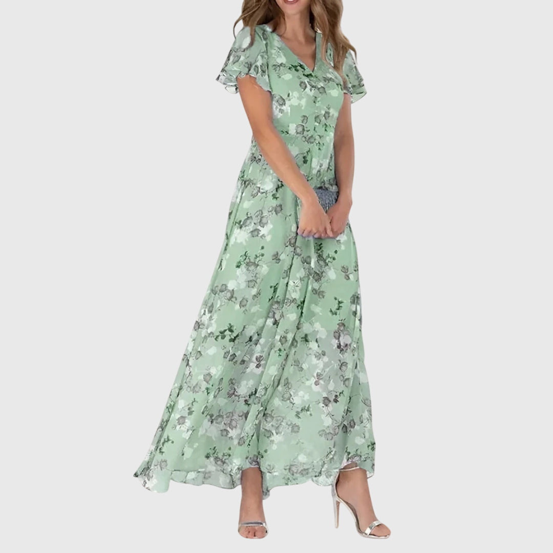 Vestido largo floral para mujer, favorecedor y elegante para el día a día