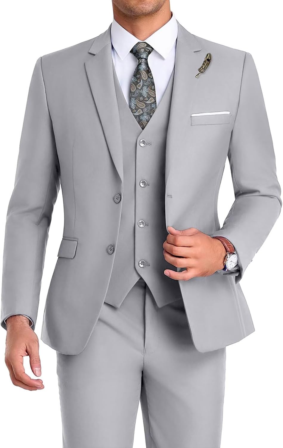 Men’s Formal Three-Piece Suit – Sleek Tailoring for Weddings and Business