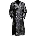 Langer zweireihiger Trenchcoat für Herren mit breitem Revers – Retro-Mantel im Militärstil mit rückseitigem Taillenriegel für herbstliche Looks