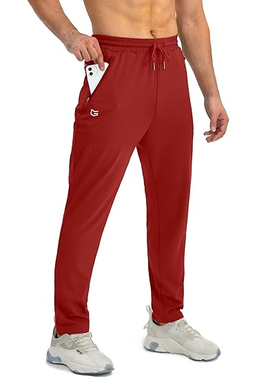Pantalones Jogger Entallados para Hombre – Pantalones de Entrenamiento Livianos y Elásticos con Bolsillos Seguros con Cremallera