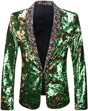Mænds blazer med revers og pailletter – markant aftenjakke til fester og arrangementer