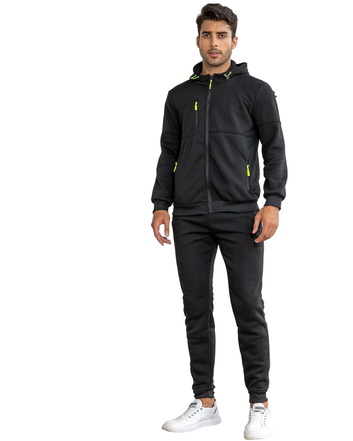 Ensemble de survêtement à capuche pour homme – veste zippée et pantalon de jogging pour une tenue décontractée