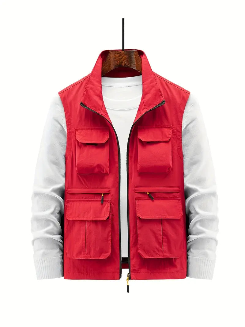 Men’s Multi-Pocket Zip-Up Vest – Soft Breathable Durable Layered Comfort for Casual Styling