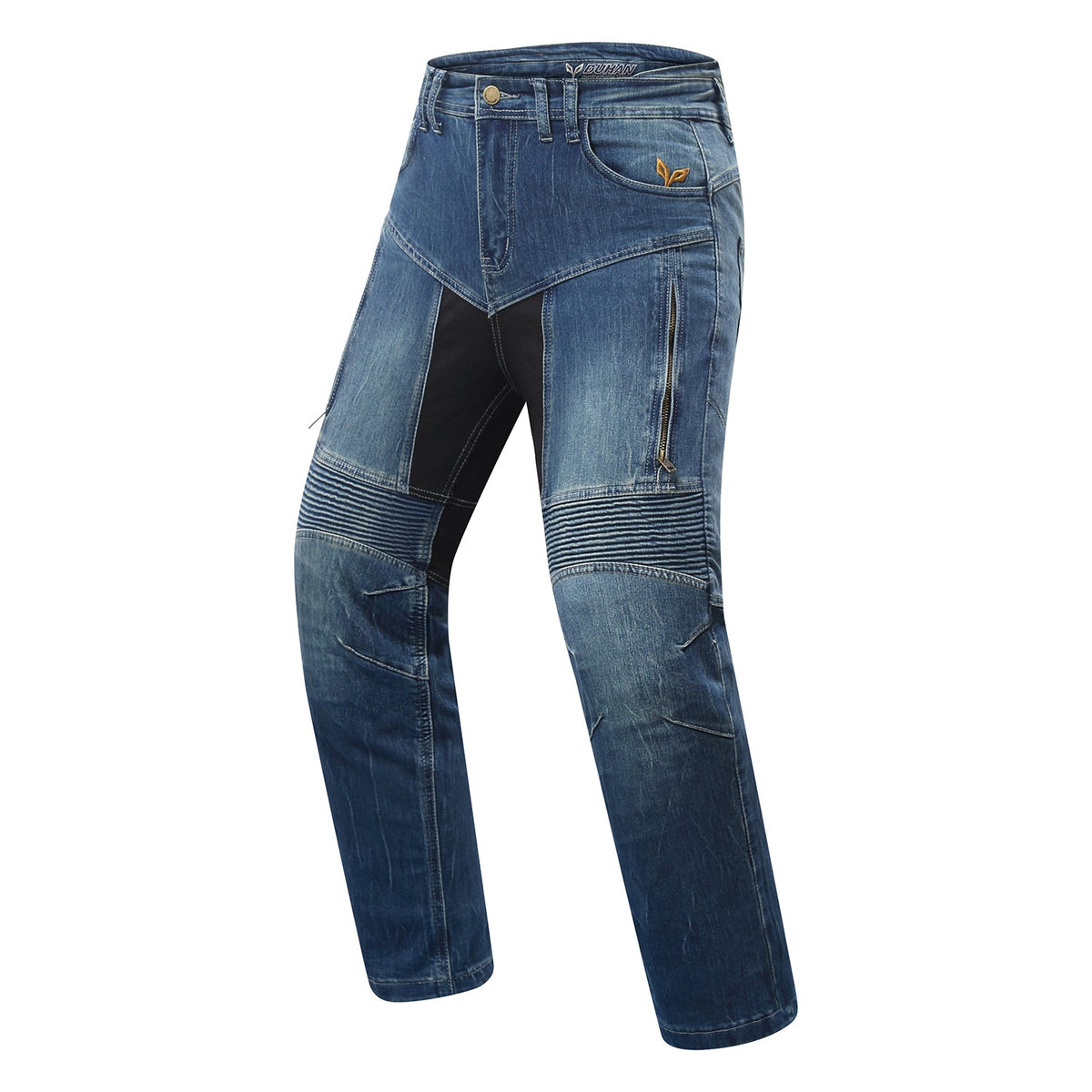 Men’s Protective Motorcycle Jeans – Reinforced Denim Riding Trousers with Removable Armour for Autumn and Winter Road Wear