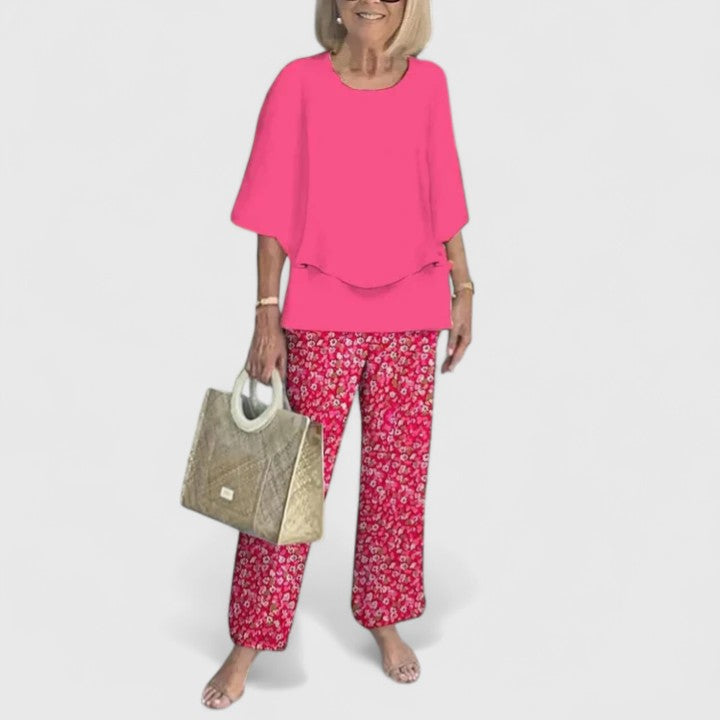 Women’s Relaxed Printed Two-Piece Set Everyday Elegance