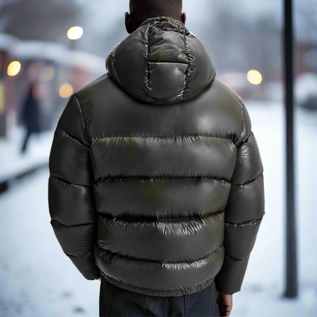 Men’s Hooded Down Puffer Jacket – Lightweight Insulated Winter Outerwear for Everyday Cold-Weather Wear