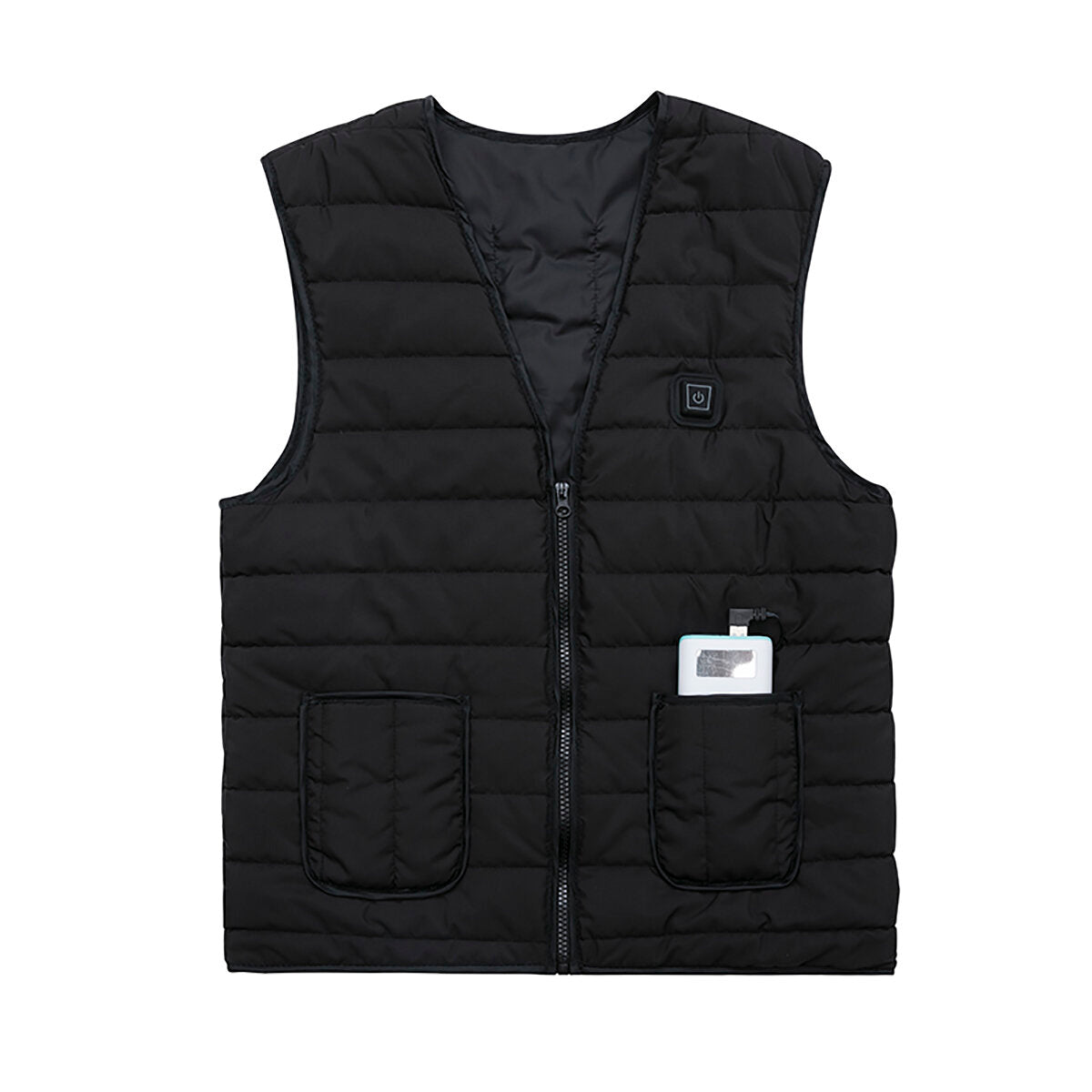 Unisex USB Heated Vest – Quilted Winter Layer with Five Heating Zones and Adjustable Temperature Control