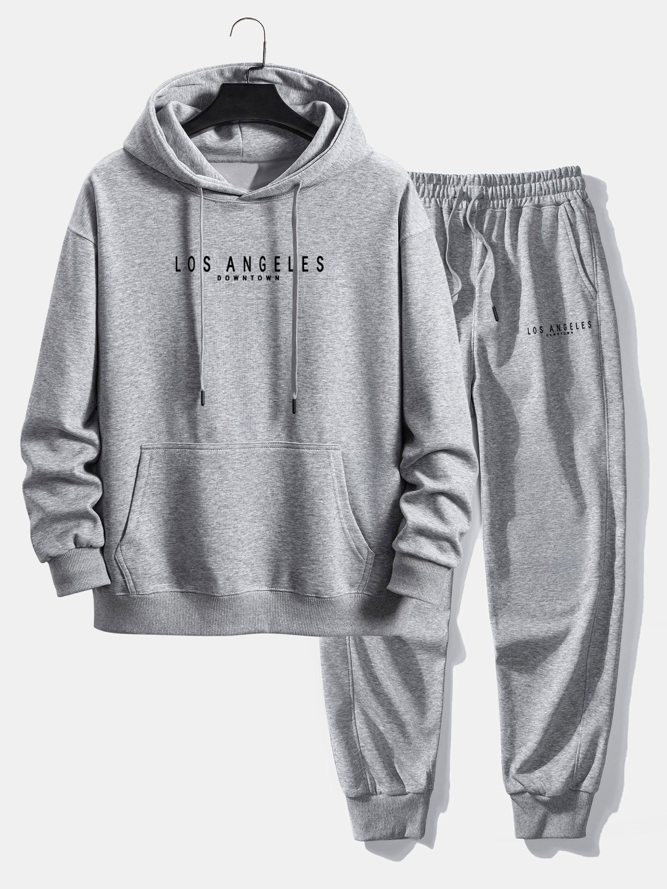 Men’s Relaxed Cotton Blend Tracksuit – Printed Hoodie and Joggers for Travel Days