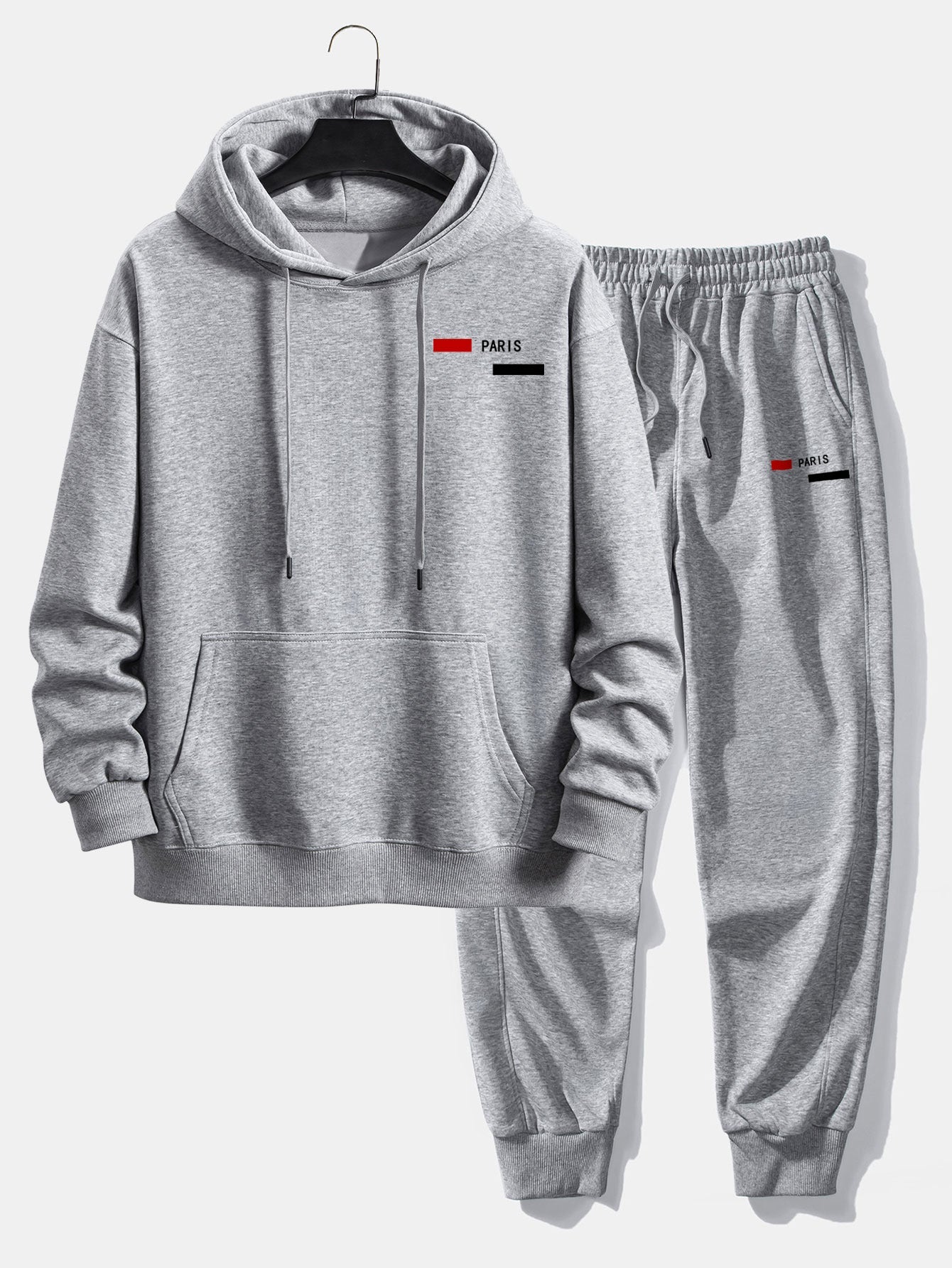 Men’s Relaxed Fit Tracksuit – Cotton Blend Hoodie and Joggers for Casual Streetwear