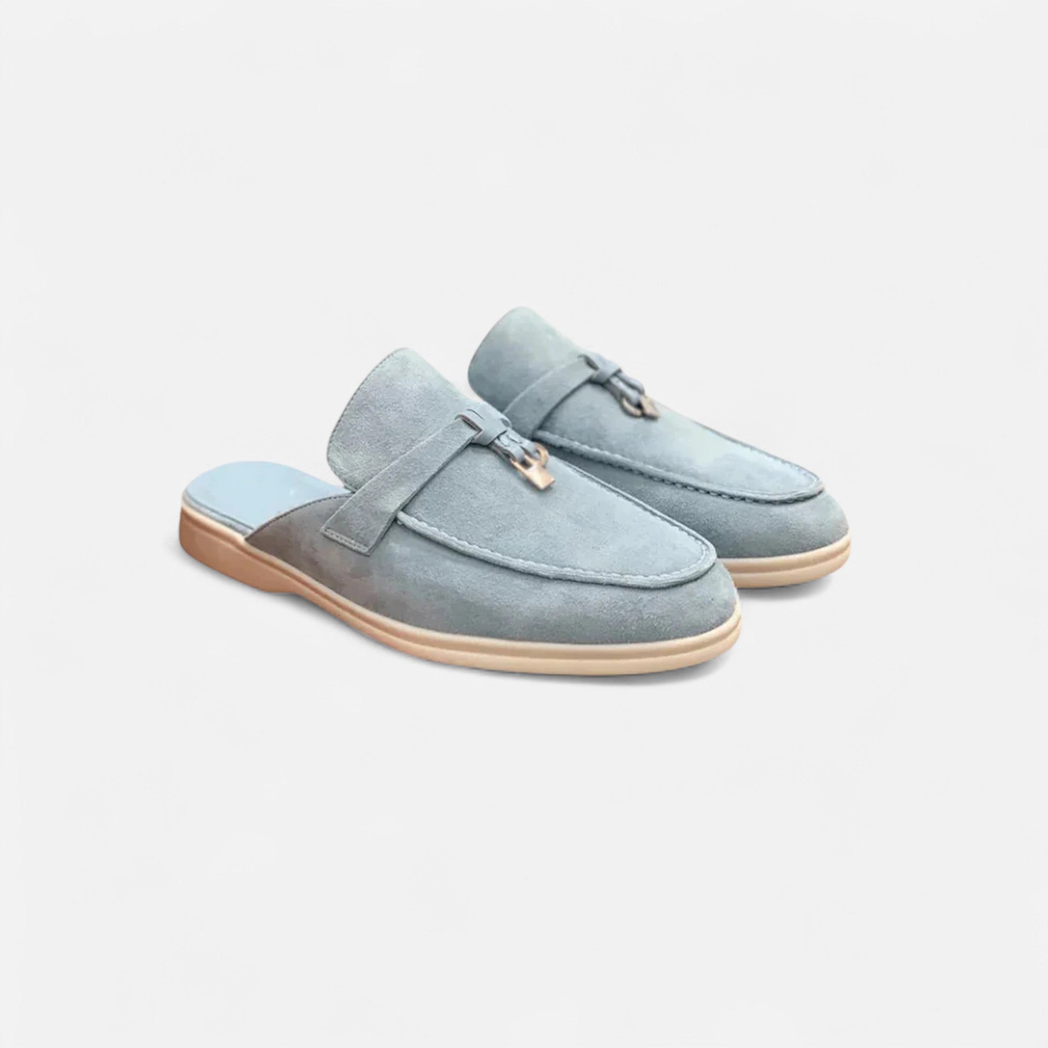 Valmonti | Women’s Mule Loafers – Refined Suede Elegance