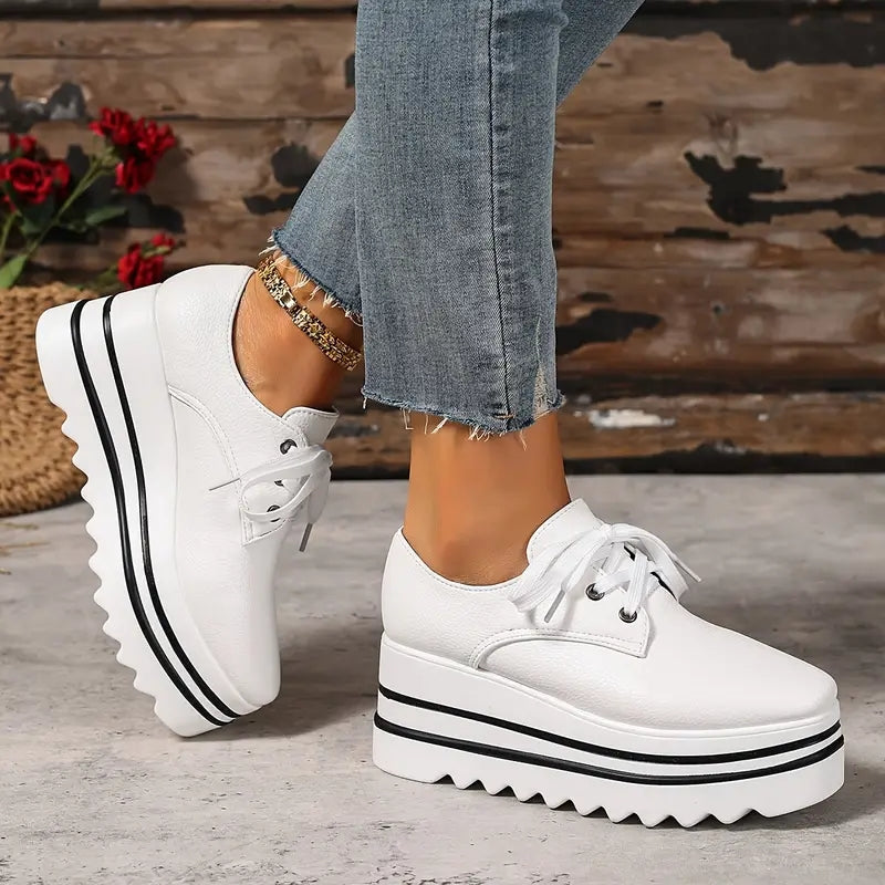 Women’s Platform Lace-Up Chunky Sole Oxford Shoes
