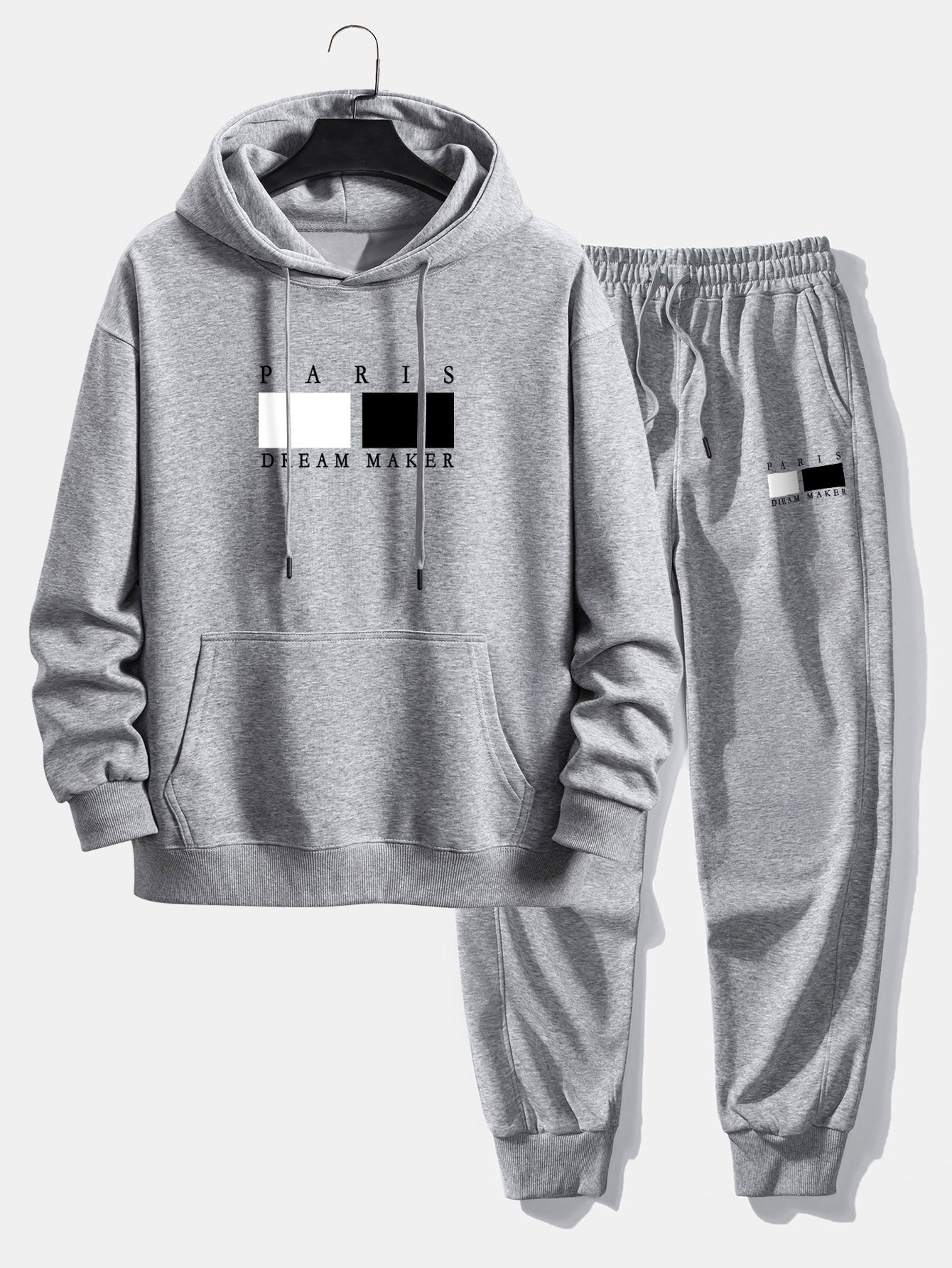 Men’s Relaxed Hoodie Tracksuit – Cotton Blend Jogger Set for Casual Everyday Wear